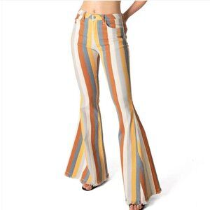 Saints & Hearts Women's Retro Amplified Stripe Flare Jeans - 2XL